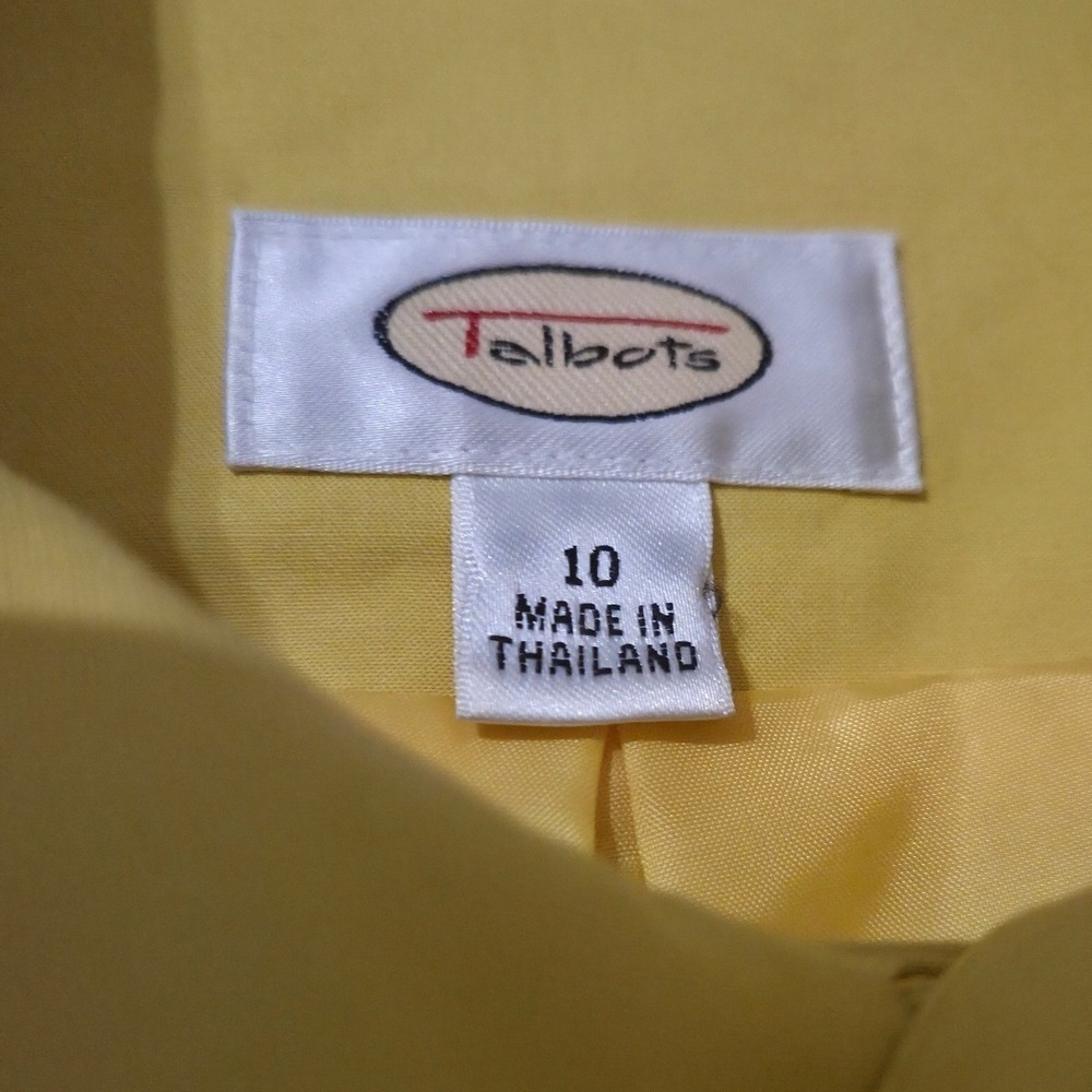 Talbots Anorak Trench Swing Yellow Cotton Blend Lined Jacket Size 10 - Picture 3 of 6